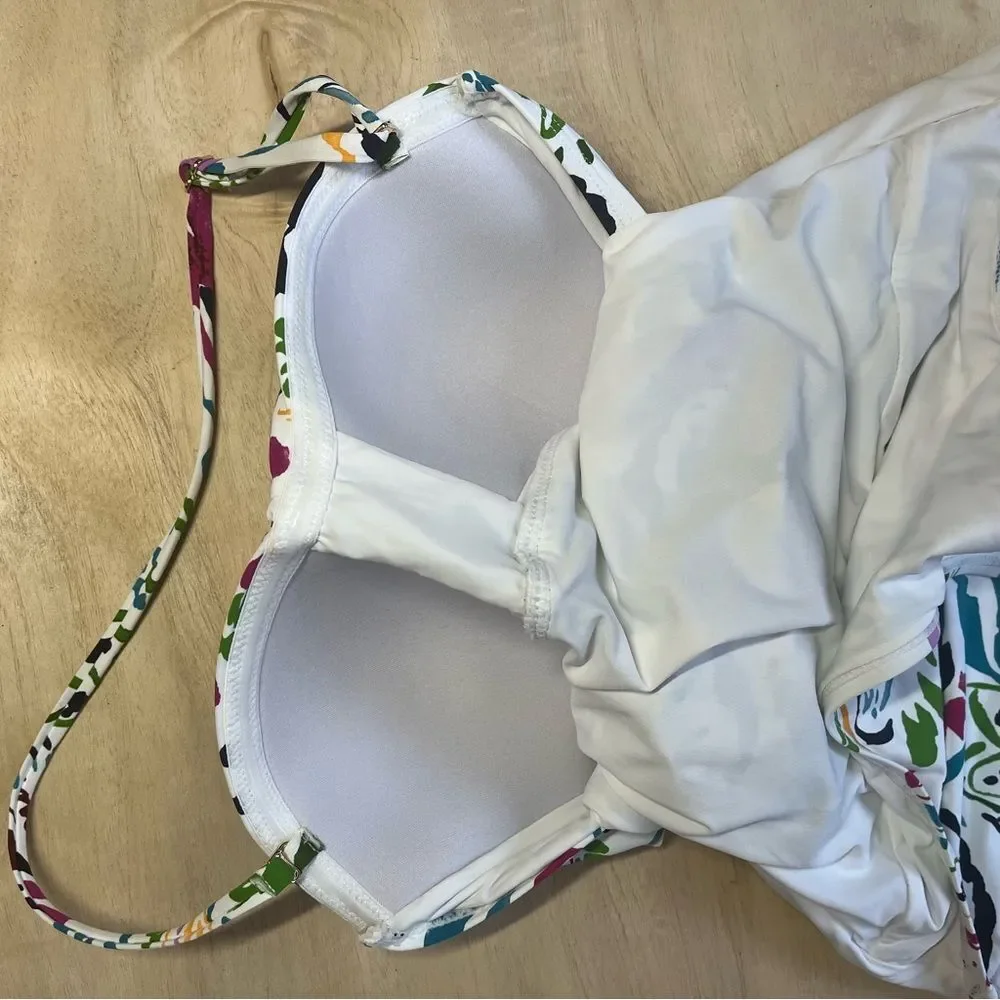 Anne Cole Sz 6 Floral Halter One Piece Swimsuit Multicolor Bright Garden Print - Picture 8 of 15
